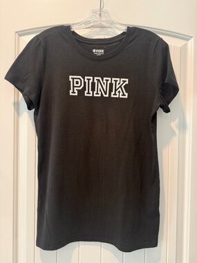 PINK Black Logo Tee